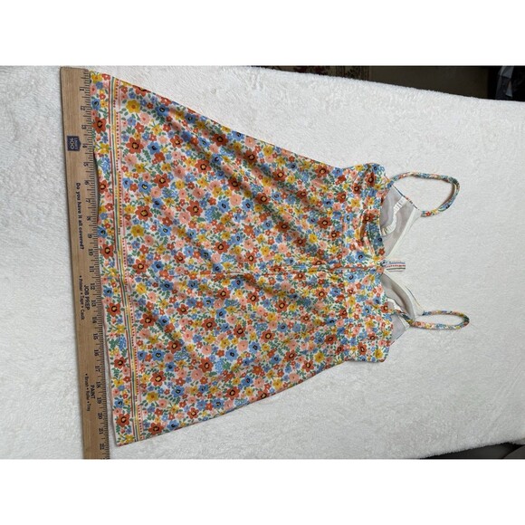 Vtg Top Shirt California Poppy Tunic Tank 70s Floral Hippie Small S slip boho - Picture 11 of 11